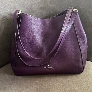 Kate Spade Leila Shoulder Bag Ripe Plum Triple Compartment